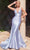 Cinderella Divine CC2346 - Prom Gown with Glitter and Plunging V-Neckline Prom Dresses 2 / Lt Blue