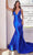 Cinderella Divine CC2346 - Prom Gown with Glitter and Plunging V-Neckline Prom Dresses 2 / Royal