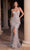 Cinderella Divine CC2358 - Sheath Gown with V-Neckline Evening Dresses 2 / Silver-Nude