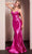 Cinderella Divine CC2397 - Corset Cutout Long Gown Prom Dresses 0 / Fuchsia