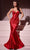 Cinderella Divine CC2397 - Corset Cutout Long Gown Prom Dresses 0 / Red