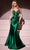 Cinderella Divine CC4021 - Beaded Cutout Long Gown Prom Dresses 0 / Emerald