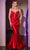 Cinderella Divine CC4021 - Beaded Cutout Long Gown Prom Dresses 0 / Red