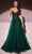 Cinderella Divine CC415 - Embellished V-Neck Long Gown Prom Dresses 2 / Emerald