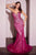 Cinderella Divine CC6018 - Strapless with Rhinestone Accents Prom Dress Prom Dresses 2 / Fuchsia