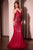 Cinderella Divine CC6018 - Strapless with Rhinestone Accents Prom Dress Prom Dresses 2 / Red