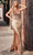 Cinderella Divine CD0106 - V-Neck Sequin Evening Gown Evening Dresses 0 / Gold