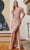 Cinderella Divine CD0207 - Evening Dress with Feather Accents Evening Dresses XXS / Blush