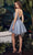 Cinderella Divine CD0212 - Scoop A-Line Cocktail Dress Cocktail Dresses XXS / Smoky Blue