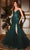 Cinderella Divine CD0214 - Stone Embellished Off-Shoulder Gown Prom Dresses 2 / Emerald