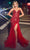 Cinderella Divine CD0214 - Stone Embellished Off-Shoulder Gown Prom Dresses 2 / Red