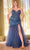 Cinderella Divine CD0214C - V-Neckline Mermaid Silhouette Evening Dress Evening Dresses 16 / Smoky Blue