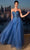 Cinderella Divine CD0217 - Prom Gown with Plunging V-Neck and Basque Waist Prom Dresses 2 / Deep Blue