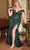 Cinderella Divine CD0219C - V-Neck Cold Shoulder Prom Dress Prom Dresses 16 / Emerald