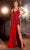 Cinderella Divine CD0220 - Scoop Neck Prom Gown with Beaded Illusion Bodice Prom Dresses 2 / Red