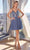 Cinderella Divine CD0226 - A-Line Cocktail Dress with Mid-Thigh Length Cocktail Dresses 2 / Smoky Blue