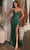 Cinderella Divine CD0227 - Prom Dress with Sequins and Plunging V-Neck Prom Dresses 2 / Emerald