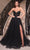 Cinderella Divine CD0230 - A-Line Prom Gown with Beaded Appliques Prom Dresses 2 / Black