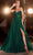 Cinderella Divine CD0230 - A-Line Prom Gown with Beaded Appliques Prom Dresses 2 / Emerald