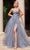 Cinderella Divine CD0230 - A-Line Prom Gown with Beaded Appliques Prom Dresses 2 / Smoky Blue