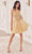 Cinderella Divine CD0236 - Ribbon Strap Detailed Cocktail Gown Cocktail Dresses XXS / Champagne