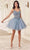 Cinderella Divine CD0236 - Ribbon Strap Detailed Cocktail Gown Cocktail Dresses XXS / Smoky Blue