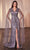 Cinderella Divine CD0239 - Embellished  Cape Sleeves Prom Dress Prom Dresses 2 / English Violet