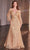 Cinderella Divine CD0240 - Bishop Sleeve Sheer Evening Gown Mother of the Bride Dresses 2 / Champagne Gold