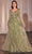 Cinderella Divine CD0240 - Bishop Sleeve Sheer Evening Gown Mother of the Bride Dresses 2 / Greenery