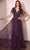 Cinderella Divine CD0241 - Short Sleeve Beaded Evening Gown Mother of the Bride Dresses 2 / Eggplant