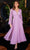 Cinderella Divine CD242S - Long Sleeve Tea-Length Prom Dress Prom Dresses 6 / Lavender-