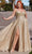 Cinderella Divine CD252C - Glittering Cowl Neck Formal Gown Evening Dresses 16 / Champagne Gold