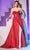 Cinderella Divine CD252C - Glittering Cowl Neck Formal Gown Evening Dresses 16 / Red