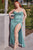 Cinderella Divine CD254C - Cowl Sweetheart Prom Dress Prom Dresses 16 / Sea Mist