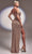 Cinderella Divine CD260 - Classic Long Sheath Dress with Sequins Prom Dresses 4 / Rose Gold