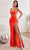 Cinderella Divine CD265 - Sweetheart High Slit Prom Dress Evening Dresses 2 / Neon Orange