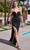 Cinderella Divine CD290 - Long Prom Dress with Beaded Garland Design Prom Dresses 4 / Black