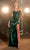 Cinderella Divine CD295 - Sweetheart Gown Adorned with Floral Beading Prom Dresses 2 / Emerald