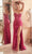 Cinderella Divine CD295 - Sweetheart Gown Adorned with Floral Beading Prom Dresses 2 / Fuchsia