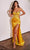 Cinderella Divine CD295 - Sweetheart Gown Adorned with Floral Beading Prom Dresses 2 / Marigold