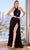 Cinderella Divine CD323 - A-Line Gown with Convertible Straps Prom Dresses 2 / Black