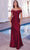 Cinderella Divine CD325 - Knotted Off-Shoulder Prom Dress Prom Dresses 2 / Burgundy