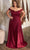 Cinderella Divine CD325C - Off-Shoulder Satin Evening Dress Evening Dresses 16 / Burgundy