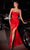 Cinderella Divine CD326 - Prom Gown with Pleated Bodice and Semi-Sweetheart Neckline Prom Dresses 2 / Red