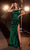 Cinderella Divine CD327 - One-Shoulder Gown with Ruched Detailing Prom Dresses 2 / Emerald