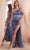 Cinderella Divine CD327 - One-Shoulder Gown with Ruched Detailing Prom Dresses 2 / Smoky Blue