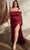 Cinderella Divine CD327C - Cold Shoulder Sheath Gown for Evening Dress Evening Dresses 16 / Burgundy