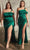 Cinderella Divine CD327C - Cold Shoulder Sheath Gown for Evening Dress Evening Dresses 16 / Emerald