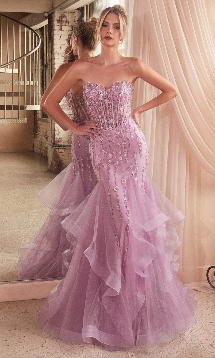 Cinderella Divine CD332 - Sweetheart Neckline Mermaid Evening Pageant Dress Pageant Dresses 2 / English Violet