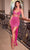 Cinderella Divine CD339 - Halter Neck Sheath Evening Dress Evening Dresses 2 / Hot Pink